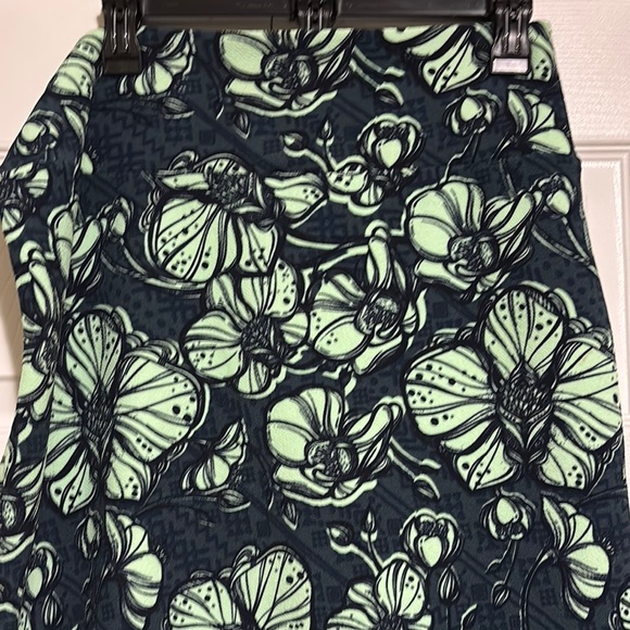 LuLaRoe Floral Pencil Skirt - Teal and Green - Picture 1 of 4